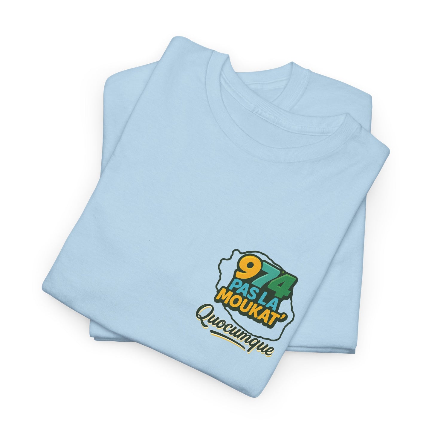 T-shirt " 974 Expression Créole'", Destination Île de La Réunion, Confort Coton, Sobre, Elégant, Souvenir Unique, Cadeau, Unisexe, Esprit Voyageur