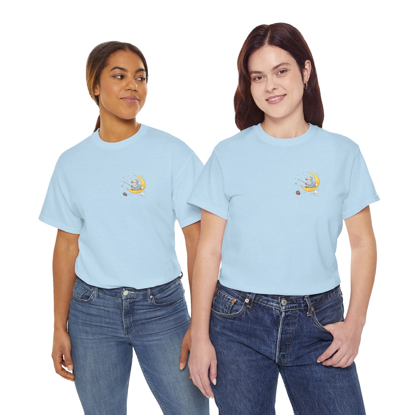 T-shirt "Dodo Lune ", Île de La Réunion", Confort Coton, Sobre, Elégant, Souvenir Unique, Cadeau, Unisexe, Esprit Voyageur