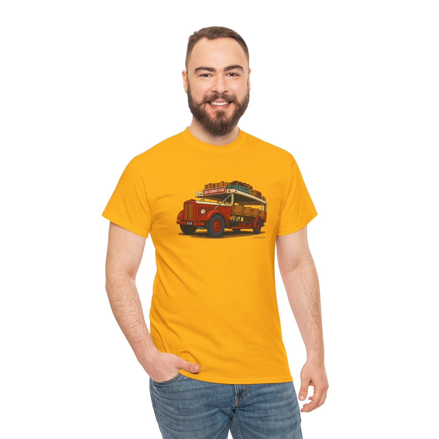 T-shirt "Car Courant d'Air, Exotisme, Destination Île de La Réunion, Confort Coton, Sobre, Elégant, Souvenir Unique, Cadeau, Unisexe, Esprit Voyageur