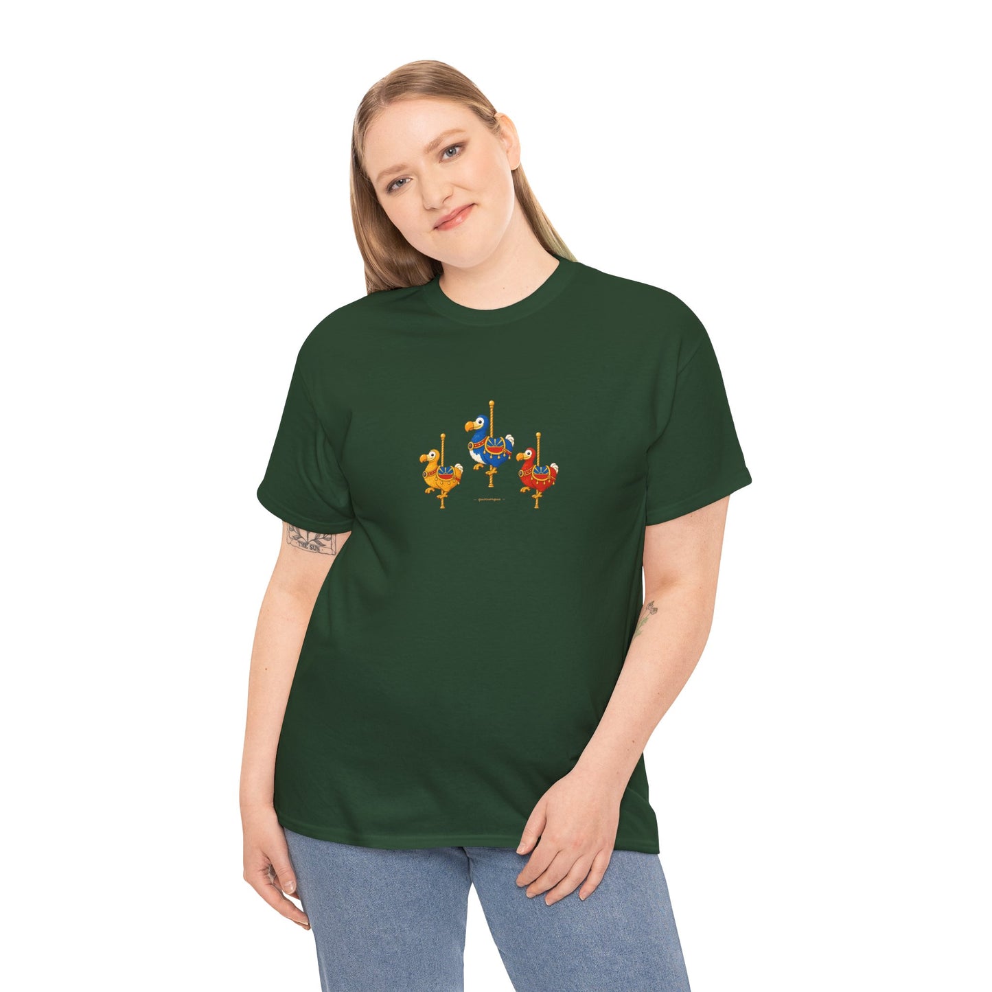 T-shirt Quocumque " Carrousel", Île de La Réunion, Confort Coton, Elégant, Souvenir Unique, Cadeau, Unisexe, Esprit Voyageur, Créole, Bourbon