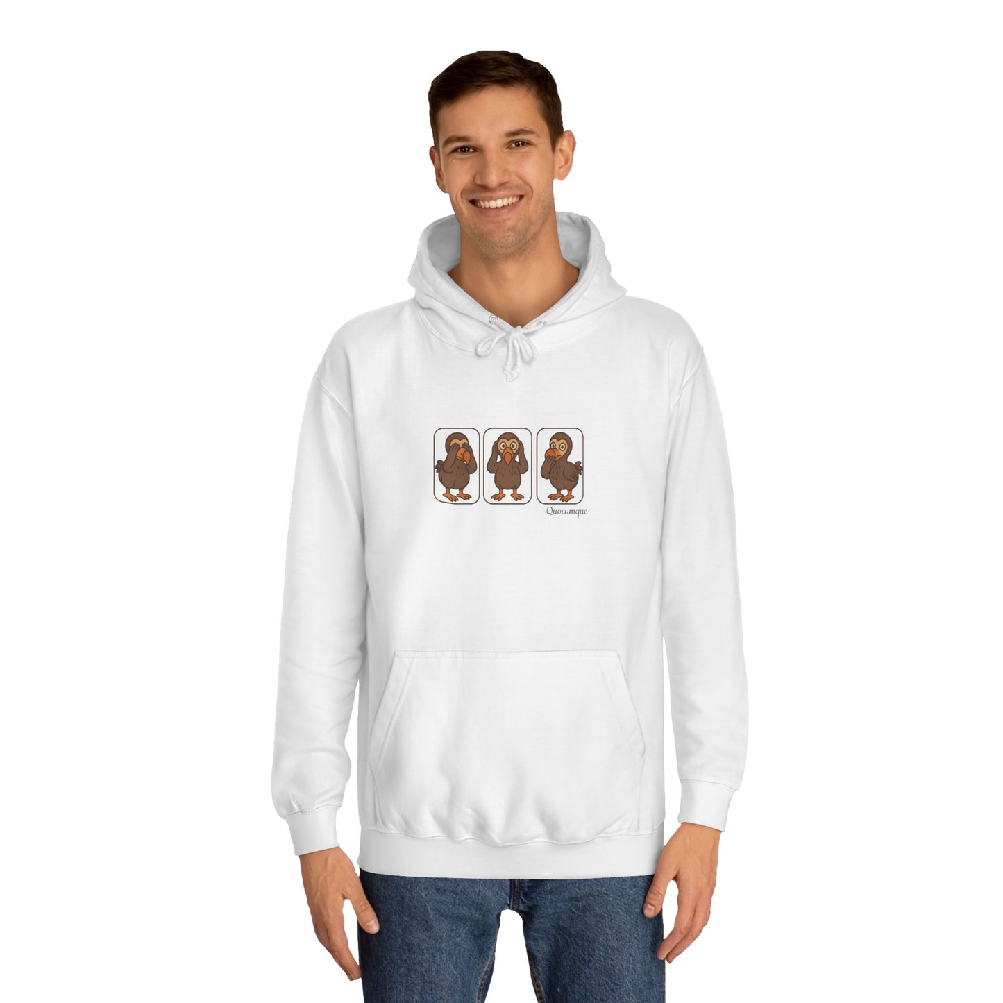 Sweat à Capuche Quocumque "3 Dodos de la Sagesse" pour Adulte, Hoodie, Unisexe, Élégance, Sobriété, Homme, Femme, Animal Totem