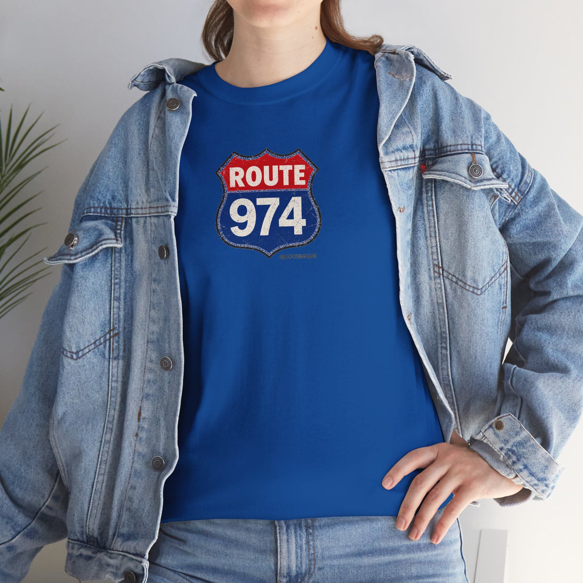 T-shirt "Route 974", Exotisme, Destination Île de La Réunion, Confort Coton, Sobre, Elégant, Souvenir Unique, Cadeau, Unisexe, Esprit Voyageur