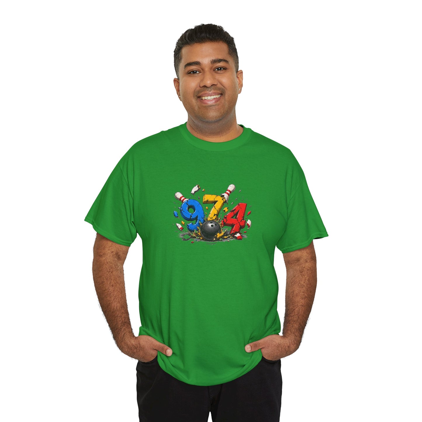 T-shirt " 974 Bowling ", Destination Île de La Réunion, Confort Coton, Sobre, Elégant, Souvenir Unique, Vêtement Adulte, Unisexe, Esprit Voyageur