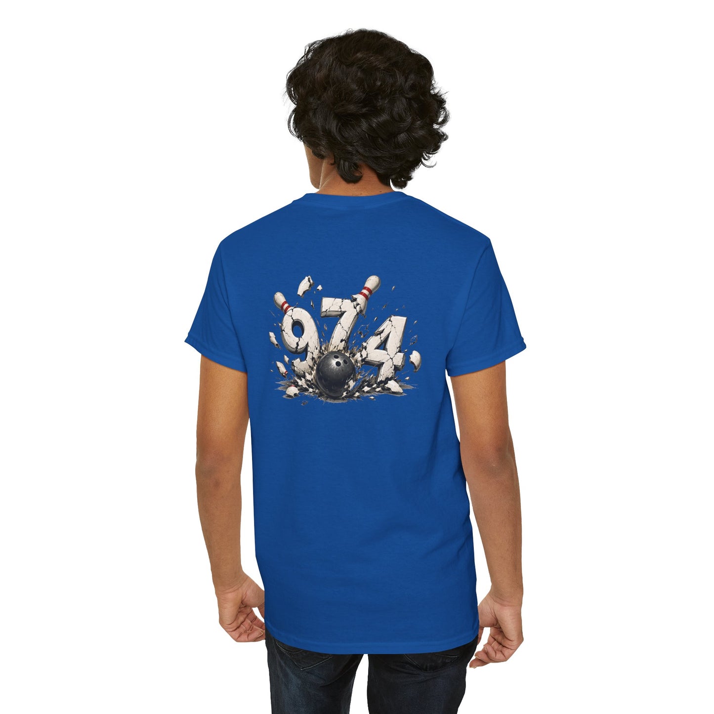 T-shirt " 974 Bowling", Destination Île de La Réunion, Confort Coton, Sobre, Elégant, Souvenir Unique, Vêtement Adulte, Unisexe, Esprit Voyageur