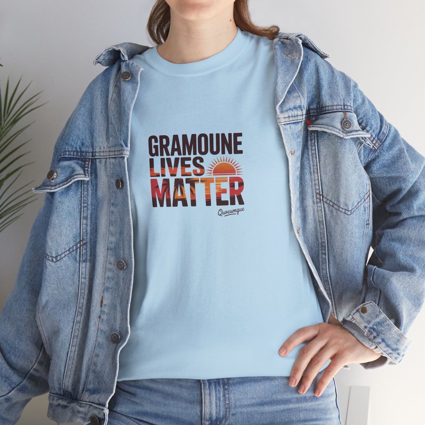 T-shirt "Gramoune", Île de La Réunion, Confort Coton, Sobre, Elégant, Souvenir Unique, Cadeau, Unisexe, Esprit Voyageur
