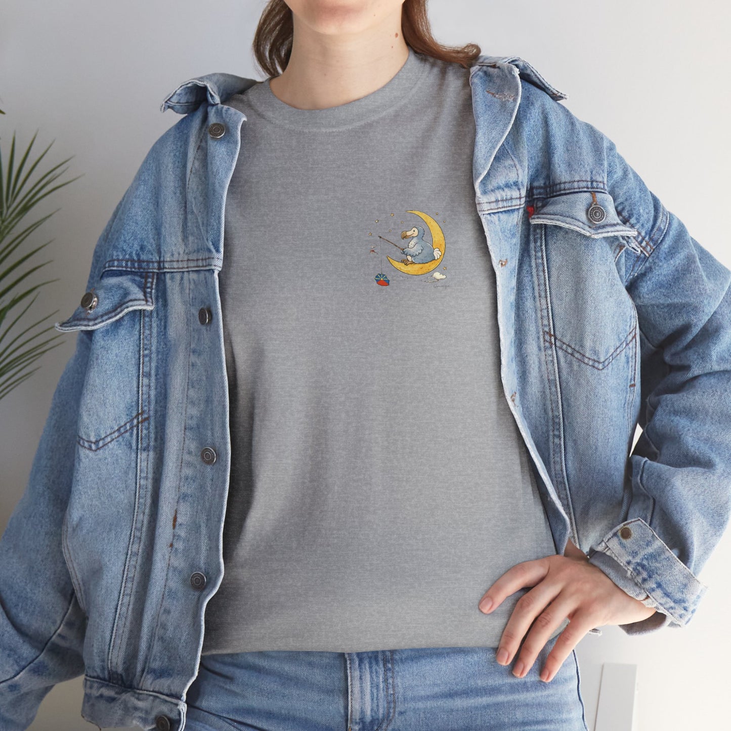 T-shirt "Dodo Lune ", Île de La Réunion", Confort Coton, Sobre, Elégant, Souvenir Unique, Cadeau, Unisexe, Esprit Voyageur