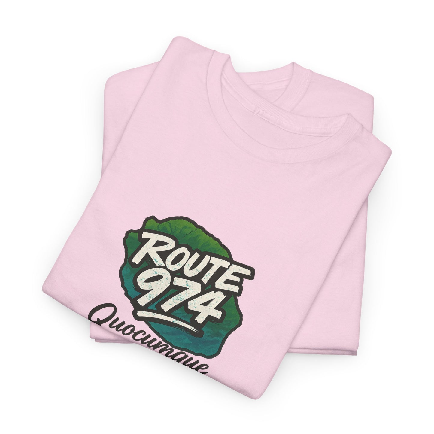 T-shirt "Route 974", Destination Île de La Réunion, Confort Coton, Sobre, Elégant, Souvenir Unique, Cadeau, Unisexe, Esprit Voyageur