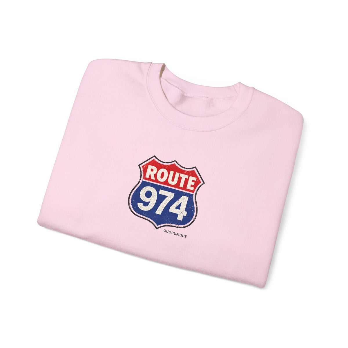 Sweat Quocumque "Route 974", Exotique, Destination Île De La Réunion, Adulte, Homme, Femme, Sportive, Sportif, Décontracté, Drapeau Régional