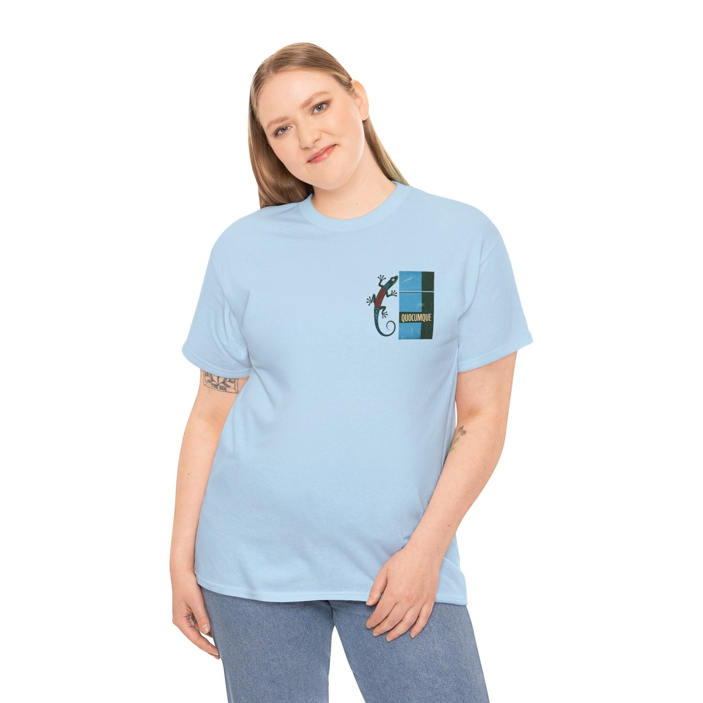 T-shirt Quocumque, "Margouillat", Stylisé, Discret, Île de La Réunion, Confort Coton, Elégant, Souvenir Unique, Cadeau, Unisexe, Esprit Voyageur, Créole, Bourbon