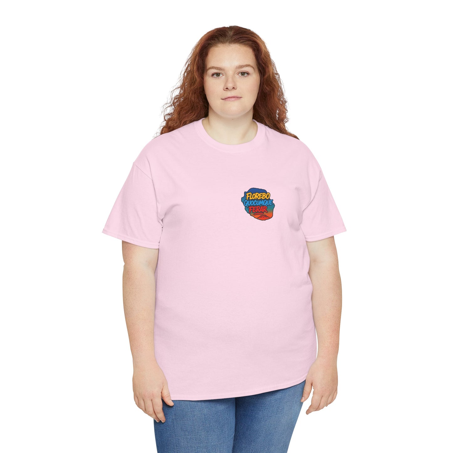 T-shirt Florebo Quocumque Ferar, Île de La Réunion, 974, Confort Coton, Sobre, Elégant, Souvenir Unique, Cadeau, Unisexe, Esprit Voyageur, Adulte