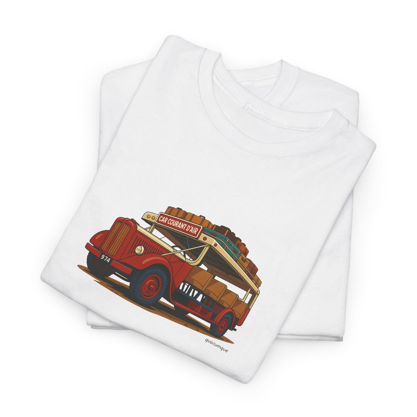 T-shirt "Car Courant d'Air, Exotisme, Destination Île de La Réunion, Confort Coton, Sobre, Elégant, Souvenir Unique, Cadeau, Unisexe, Esprit Voyageur