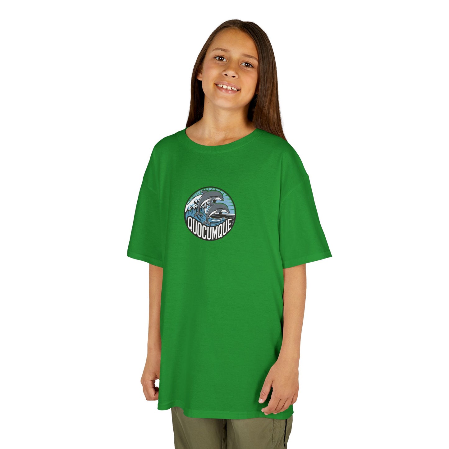 T-shirt Quocumque, Dauphin, Mammifère Marin, Douceur Coton, Pour les enfants de 5-6 ans( Taille XS), Pour les 7-8 ans( taille S), Pour les 9-10 ans( taille M), Pour les 11-12 ans( taille L), Pour les 13-14 ans( taille XL)