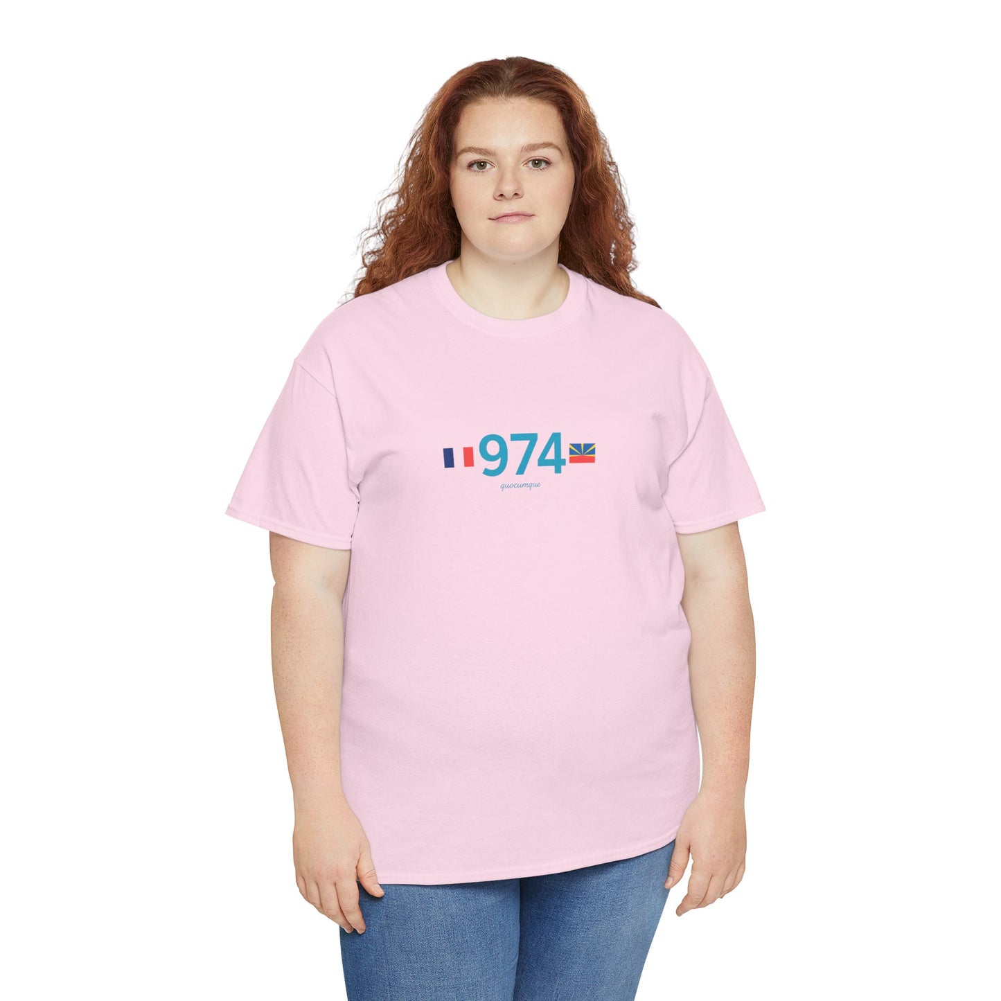 T-shirt "974 Drapeaux", Île de La Réunion, Confort Coton, Sobre, Elégant, Souvenir Unique, Cadeau, Unisexe, Esprit Voyageur