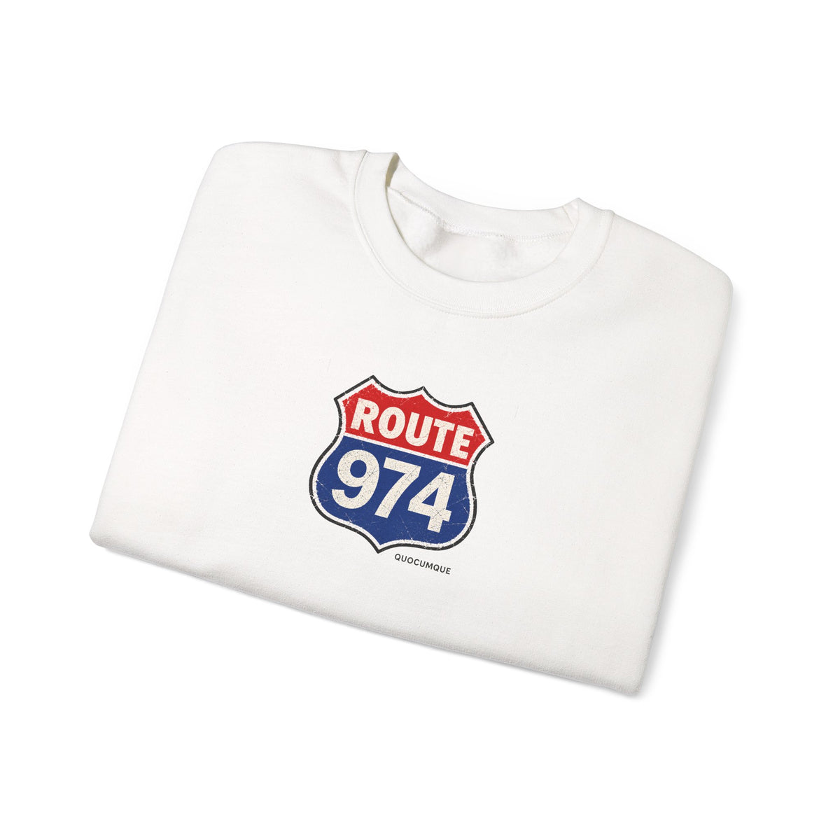 Sweat Quocumque "Route 974", Exotique, Destination Île De La Réunion, Adulte, Homme, Femme, Sportive, Sportif, Décontracté, Drapeau Régional