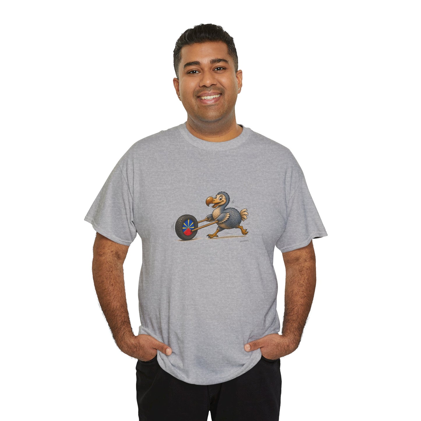 T-shirt Quocumque, "La Roue", Île de La Réunion, Confort Coton, Elégant, Souvenir Unique, Cadeau, Unisexe, Esprit Voyageur, Créole, Bourbon
