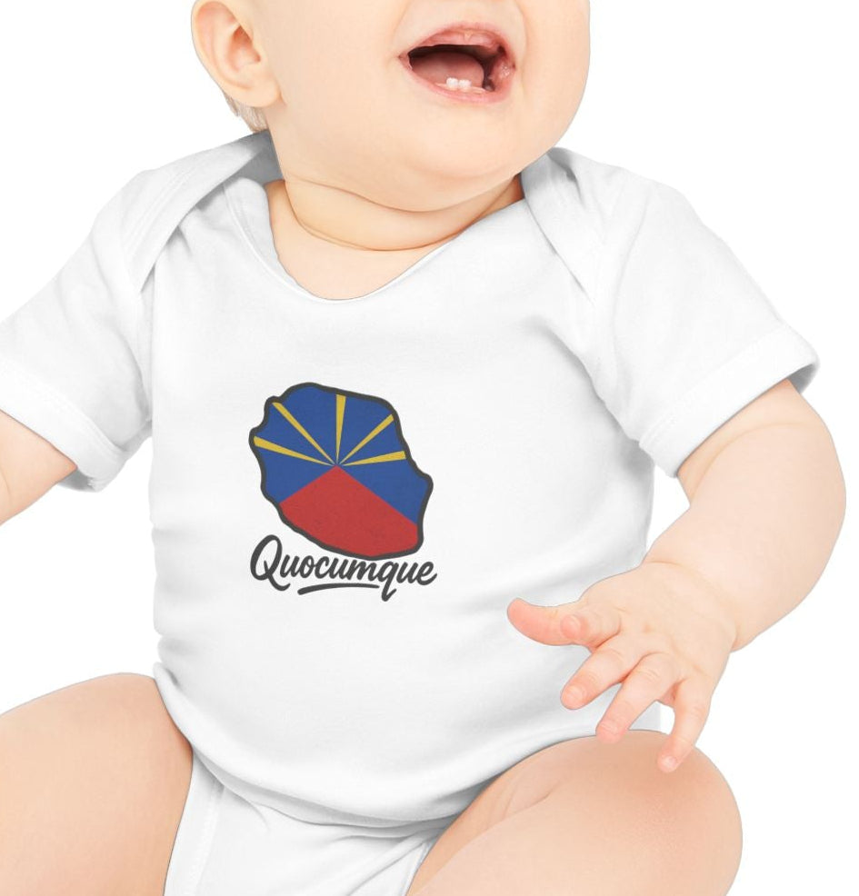 Body Bébé "Drapeau Régional", Île de La Réunion, Douceur Coton, Cadeau Naissance,  Confort Coton Bio, Style Unique, Cadeau Parfait
