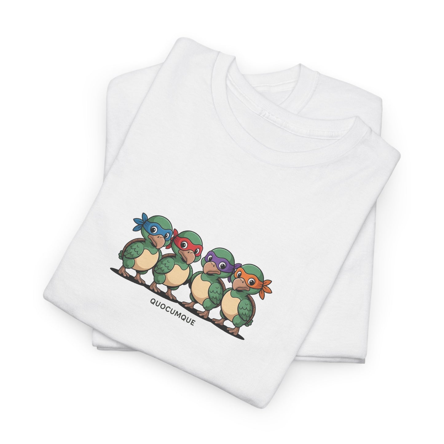 T-shirt Quocumque, " Dodos Ninjas ", Île de La Réunion, Confort Coton, Elégant, Souvenir Unique, Cadeau, Unisexe, Esprit Voyageur, Créole, Bourbon