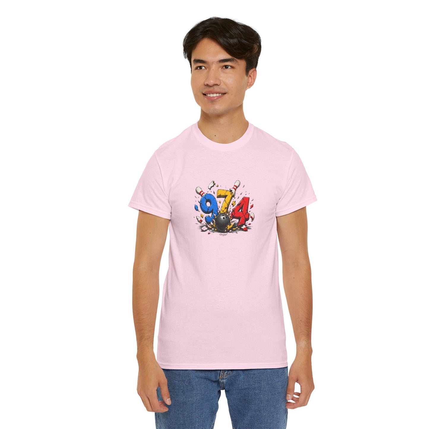 T-shirt " 974 Bowling ", Destination Île de La Réunion, Confort Coton, Sobre, Elégant, Souvenir Unique, Vêtement Adulte, Unisexe, Esprit Voyageur
