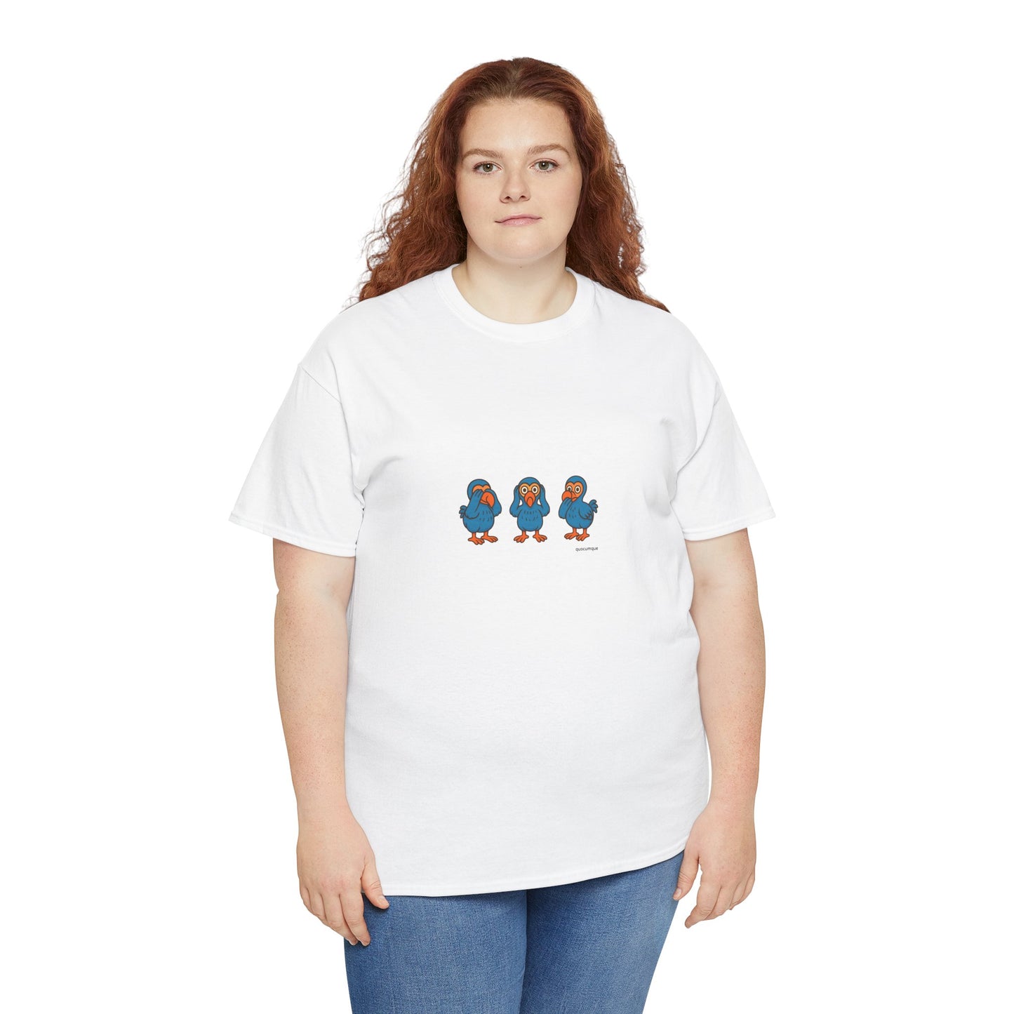 T-shirt Quocumque, "3 Dodos de la Sagesse", Confort, Souvenir Unique, Cadeau, Unisexe, Délicatesse, Homme, Femme, Adulte, Sportif, Liberté, Détente
