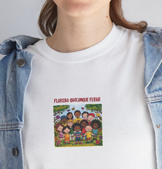 T-shirt Florebo Quocumque Ferar, Marmaille Île de La Réunion, Confort Coton, Sobre, Elégant, Souvenir Unique, Cadeau, Unisexe, Esprit Voyageur, Adulte,