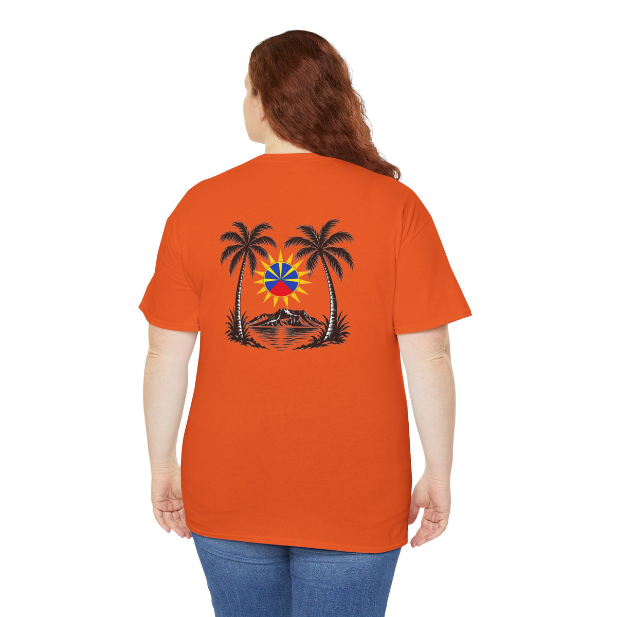 T-shirt " Palmiers", Destination Île de La Réunion, Confort Coton, Sobre, Elégant, Souvenir Unique, Vêtement Adulte, Unisexe, Esprit Voyageur