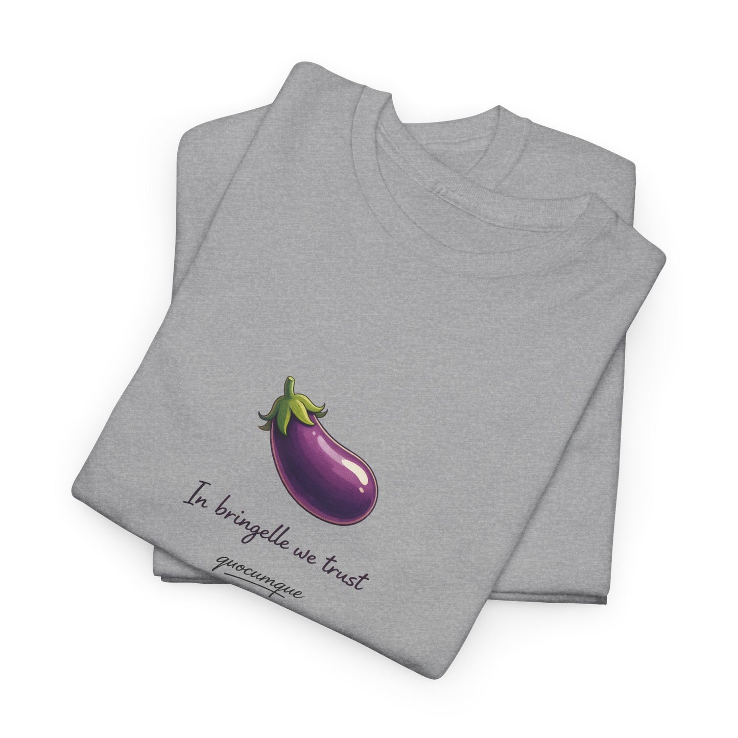 T-shirt Quocumque "Bringelle", Confort Coton, Sobre, Elégant, Souvenir Unique, Cadeau, Unisexe, Esprit Voyageur, Adulte, Espace