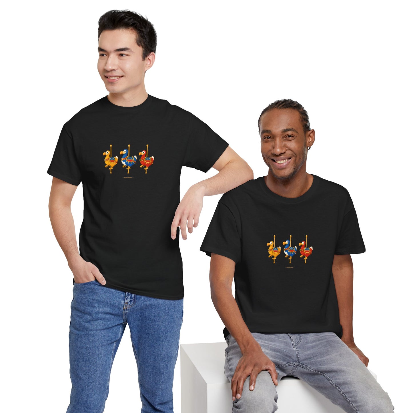T-shirt Quocumque " Carrousel", Île de La Réunion, Confort Coton, Elégant, Souvenir Unique, Cadeau, Unisexe, Esprit Voyageur, Créole, Bourbon