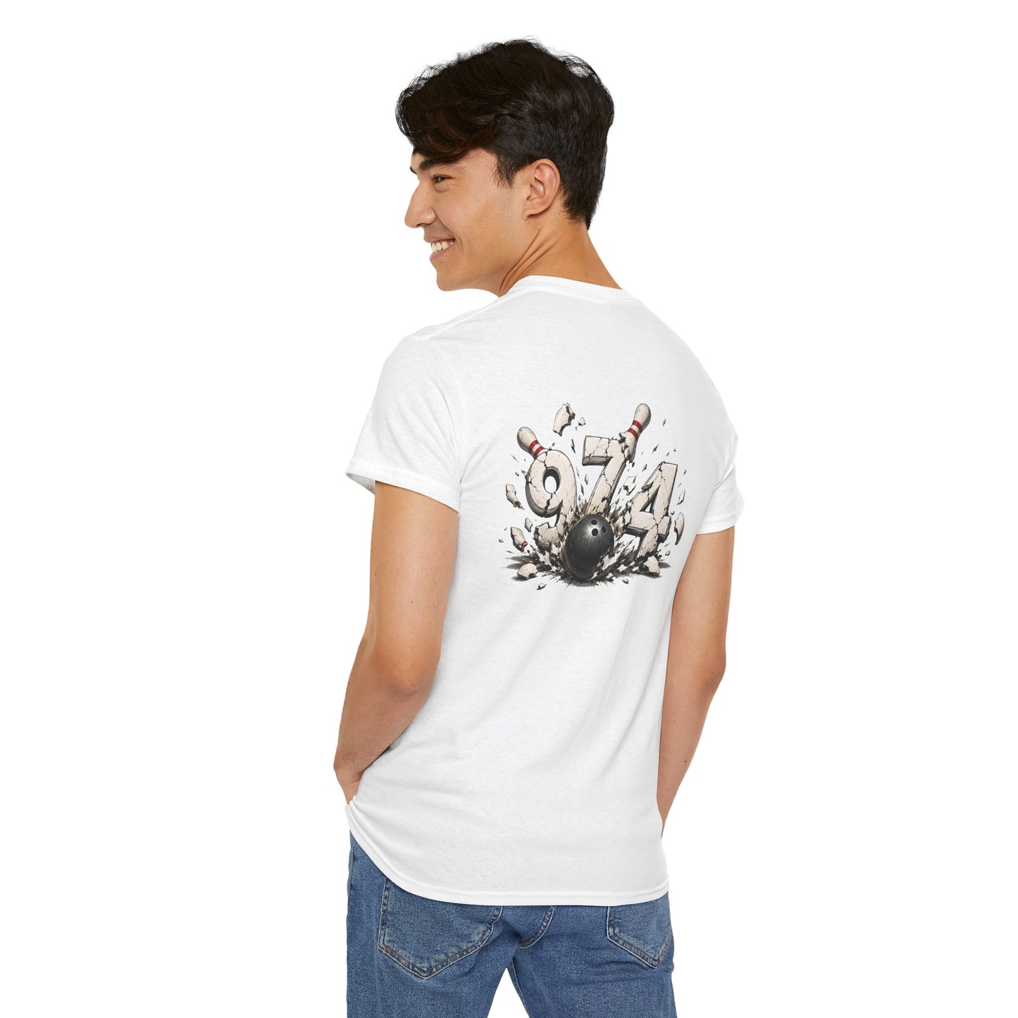 T-shirt " 974 Bowling", Destination Île de La Réunion, Confort Coton, Sobre, Elégant, Souvenir Unique, Vêtement Adulte, Unisexe, Esprit Voyageur