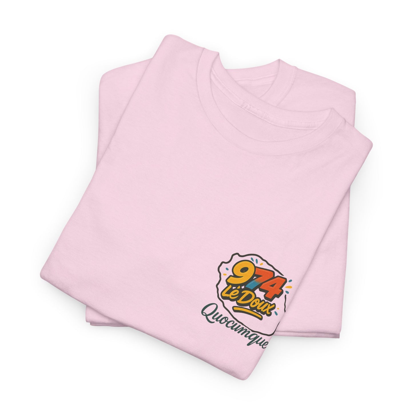 T-shirt "974 Lé Doux", Destination Île de La Réunion, Confort Coton, Sobre, Elégant, Souvenir Unique, Cadeau, Unisexe, Esprit Voyageur