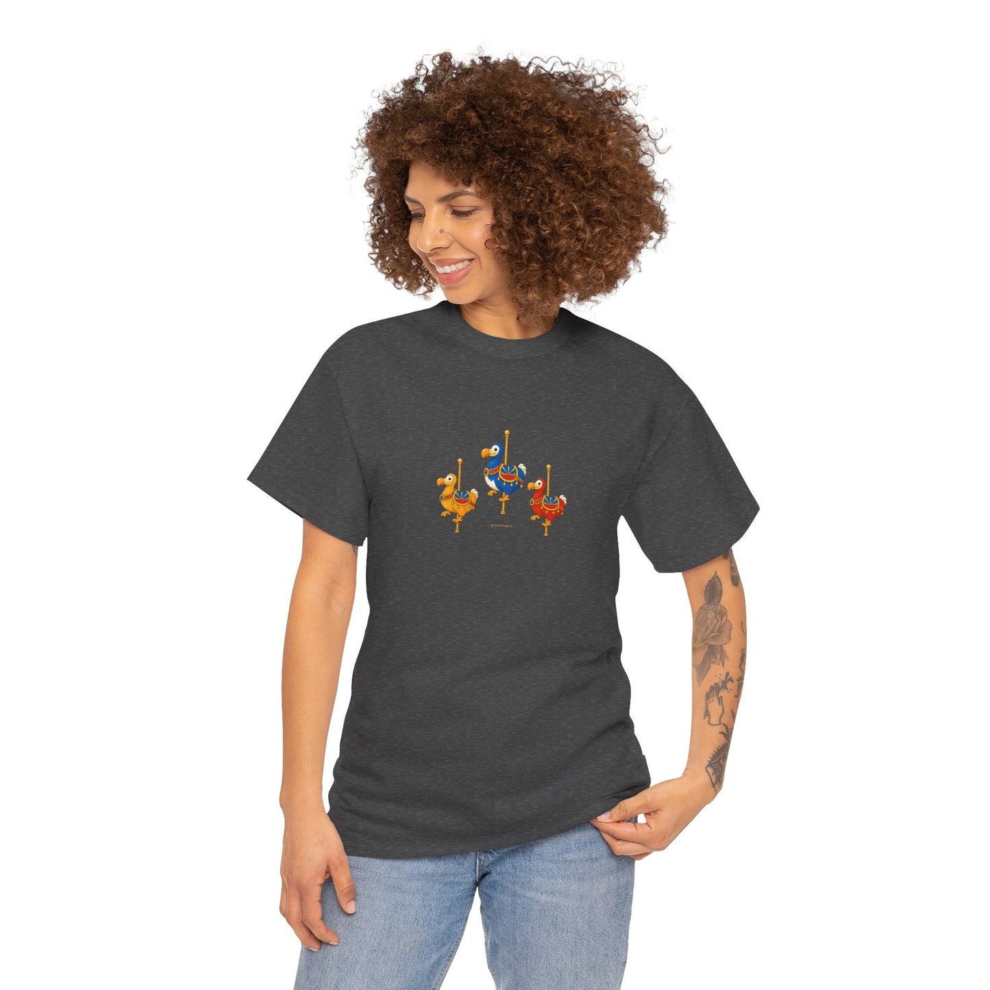 T-shirt Quocumque " Carrousel", Île de La Réunion, Confort Coton, Elégant, Souvenir Unique, Cadeau, Unisexe, Esprit Voyageur, Créole, Bourbon