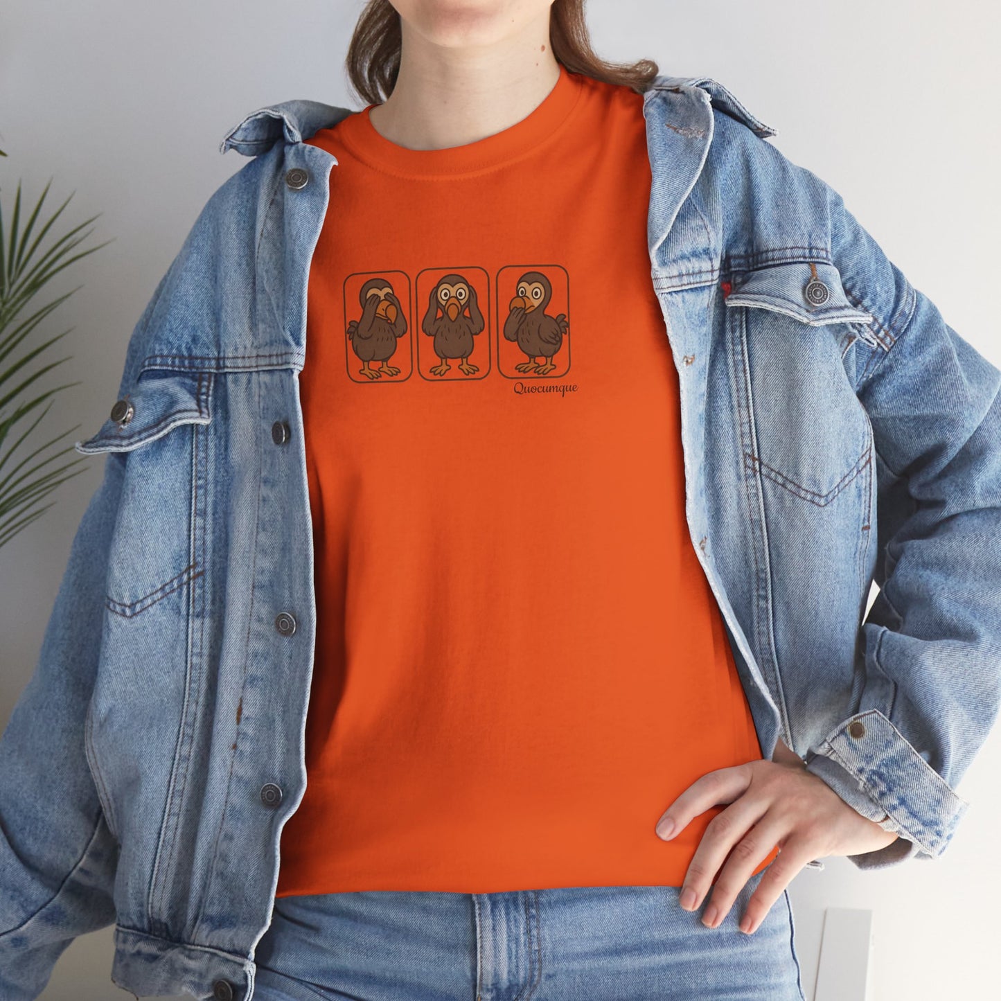 T-shirt Quocumque, "3 Dodos de la Sagesse", Confort, Souvenir Unique, Cadeau, Unisexe, Délicatesse, Homme, Femme, Adulte, Sportif, Liberté, Détente