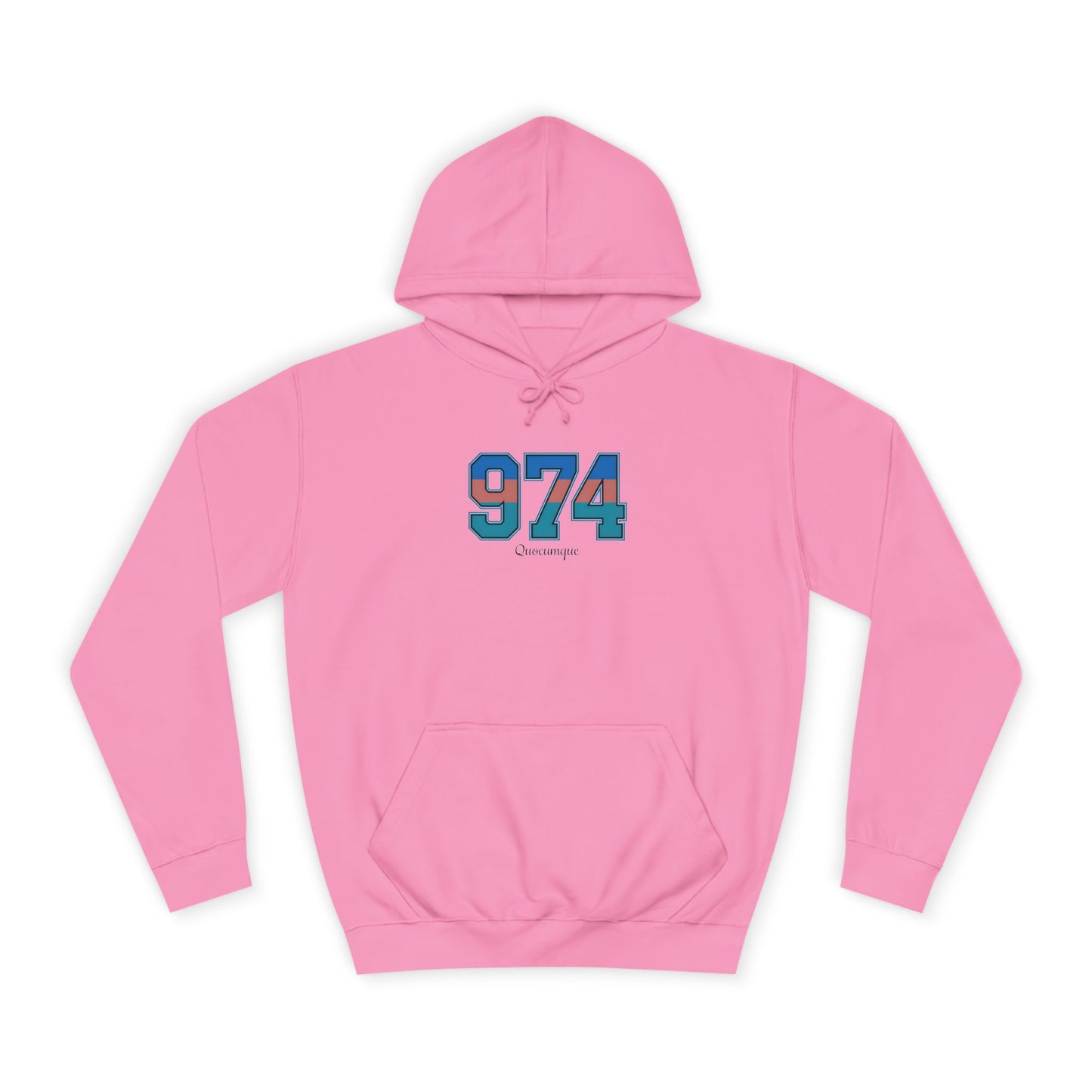 Sweat à Capuche "974" pour Adulte, Hoodie, Unisexe, Élégance, Sobriété, Homme, Femme, Indicatif Réunion, Drapeau Local