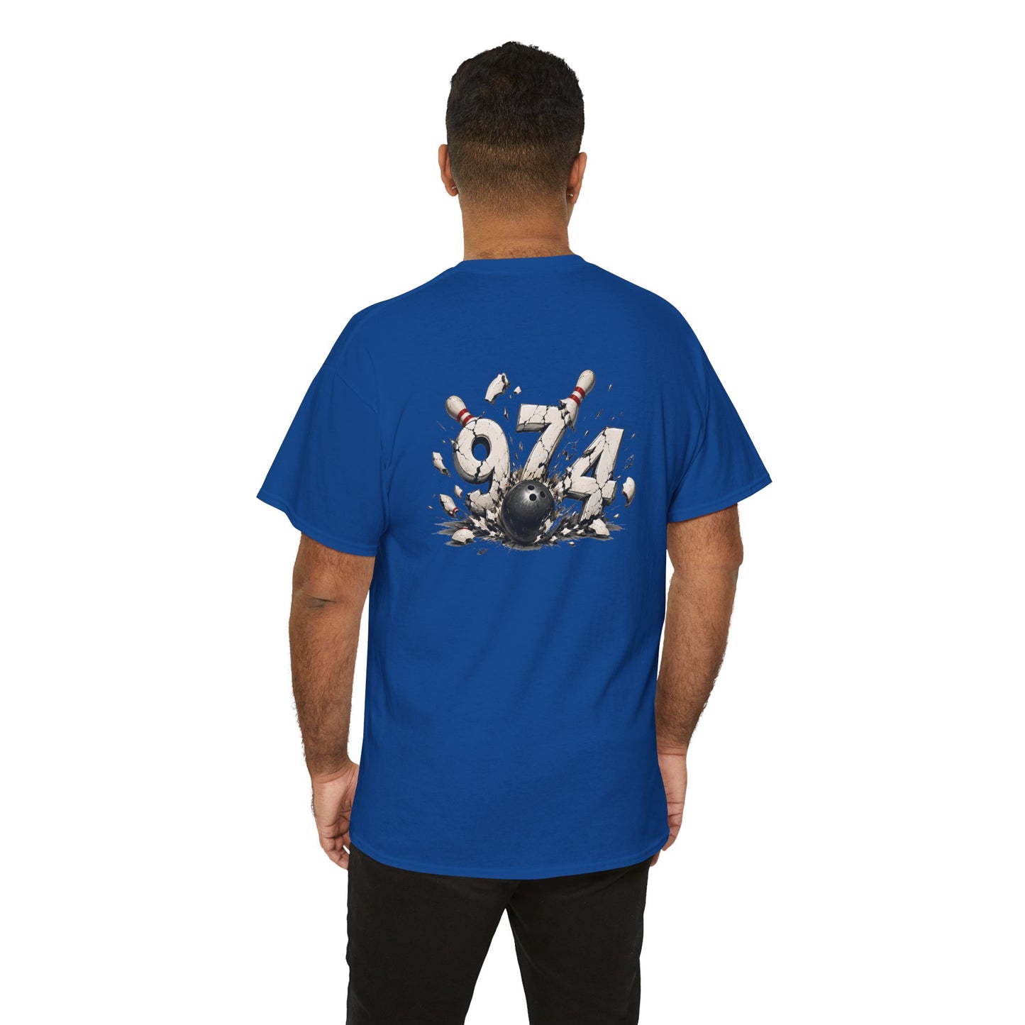 T-shirt " 974 Bowling", Destination Île de La Réunion, Confort Coton, Sobre, Elégant, Souvenir Unique, Vêtement Adulte, Unisexe, Esprit Voyageur