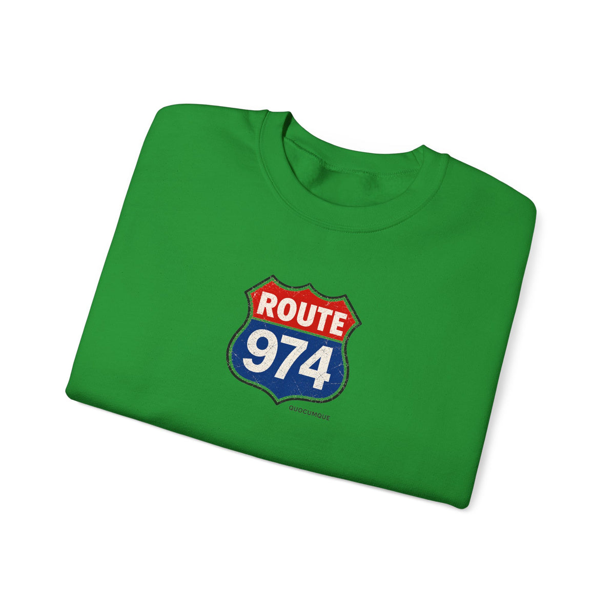 Sweat Quocumque "Route 974", Exotique, Destination Île De La Réunion, Adulte, Homme, Femme, Sportive, Sportif, Décontracté, Drapeau Régional