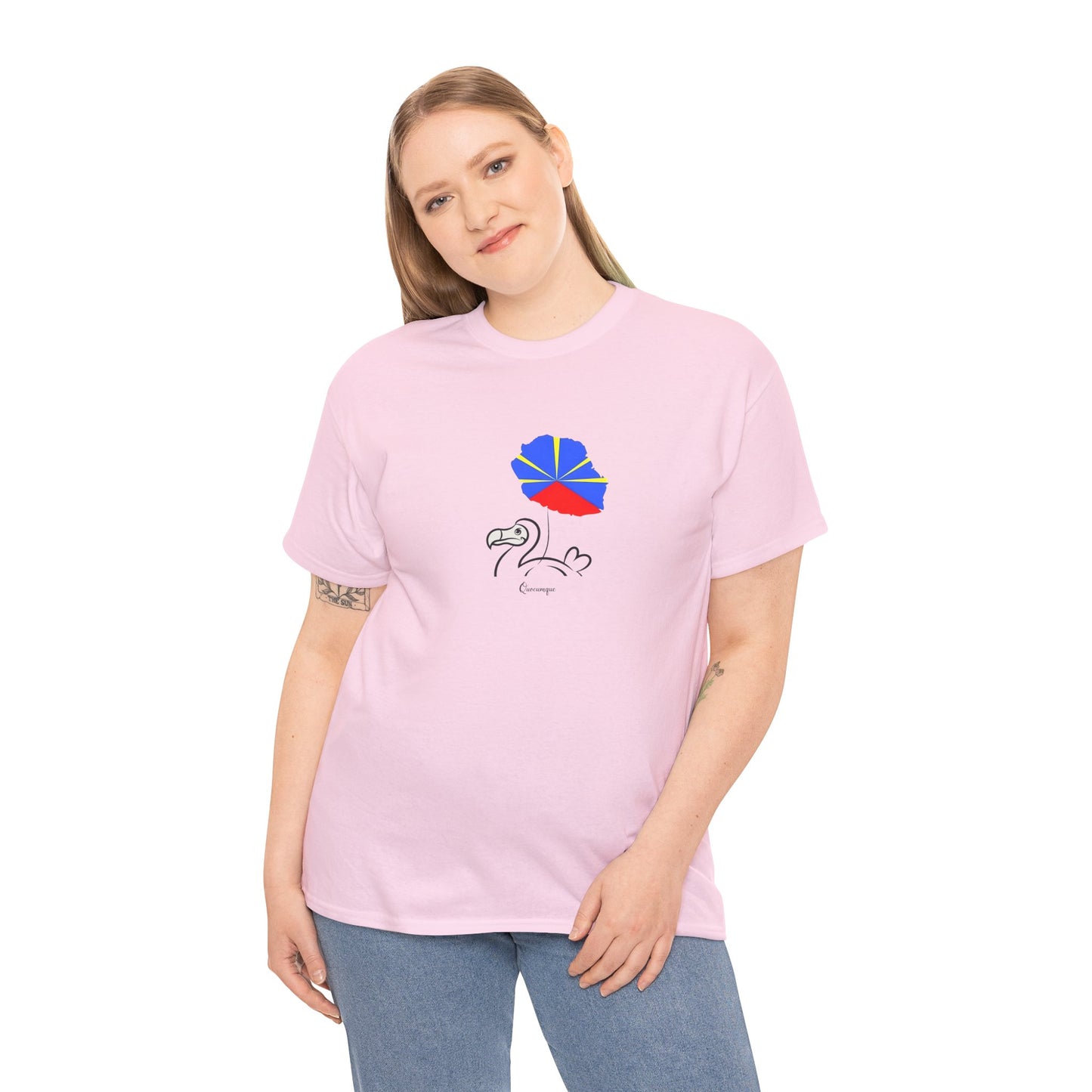 T-shirt "Dodo Ballon ", Île de La Réunion", Confort Coton, Sobre, Elégant, Souvenir Unique, Cadeau, Unisexe, Esprit Voyageur