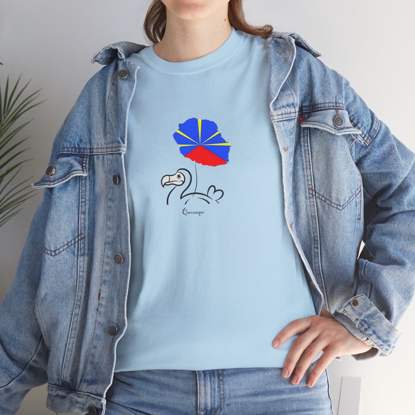 T-shirt "Dodo Ballon ", Île de La Réunion", Confort Coton, Sobre, Elégant, Souvenir Unique, Cadeau, Unisexe, Esprit Voyageur