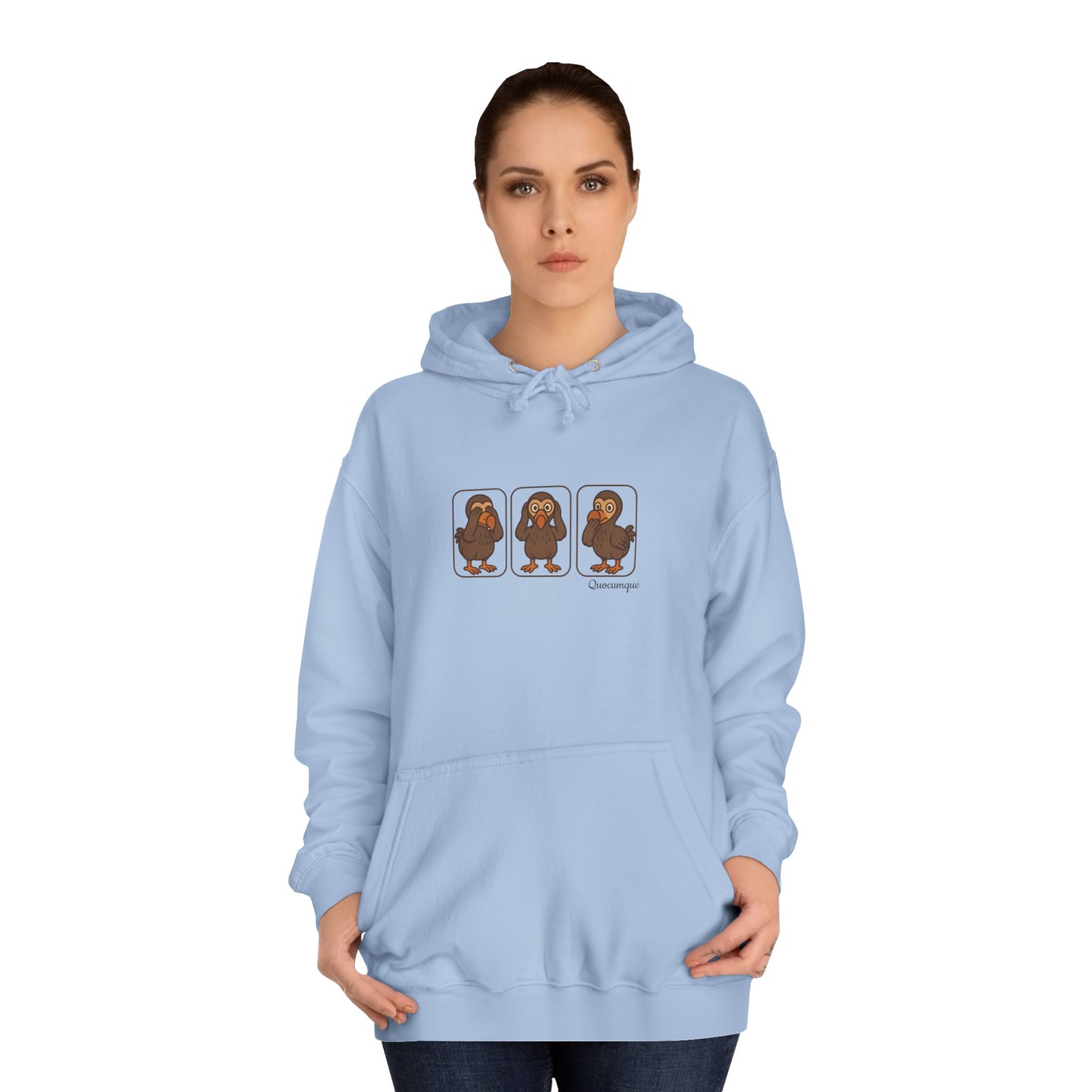 Sweat à Capuche Quocumque "3 Dodos de la Sagesse" pour Adulte, Hoodie, Unisexe, Élégance, Sobriété, Homme, Femme, Animal Totem