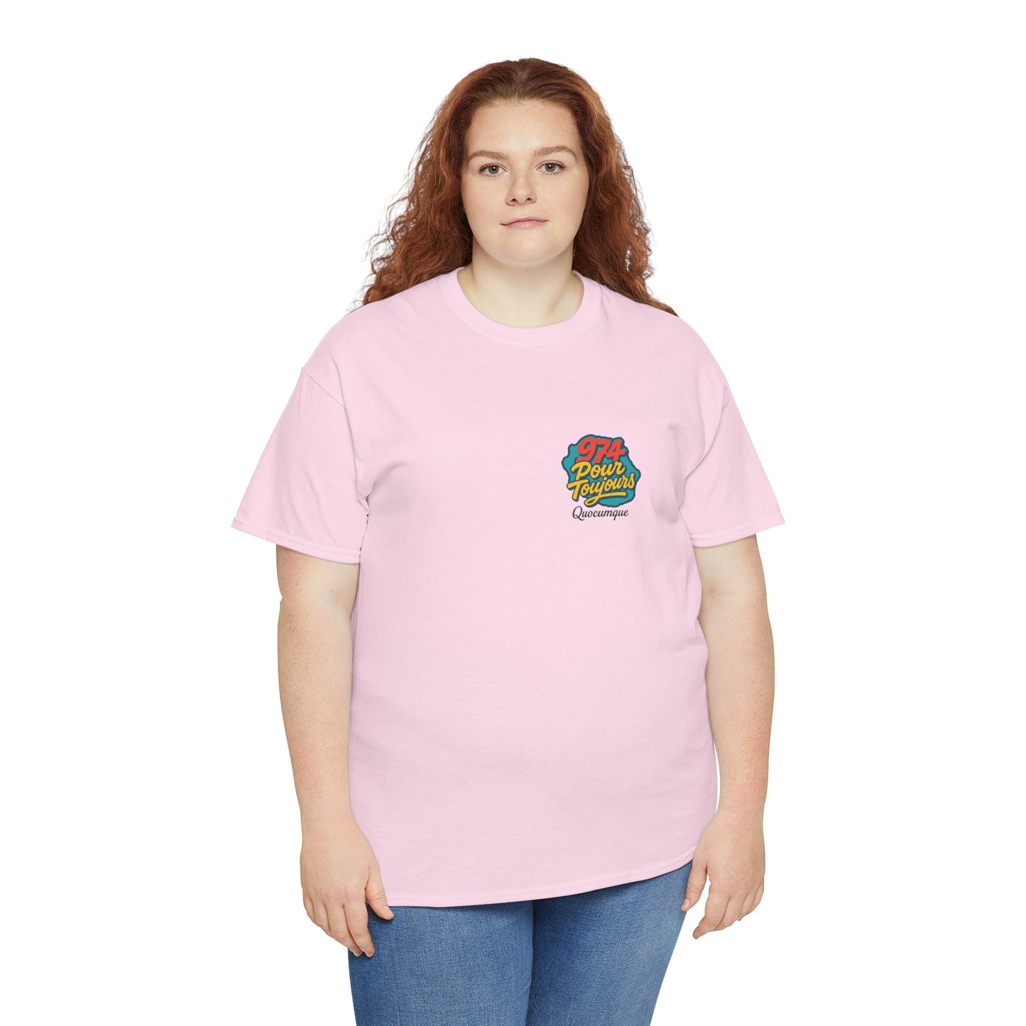 T-shirt Quocumque "974 Pour Toujours", Île de La Réunion, Confort Coton, Elégant, Souvenir Unique, Cadeau, Unisexe, Esprit Voyageur, Créole, Bourbon