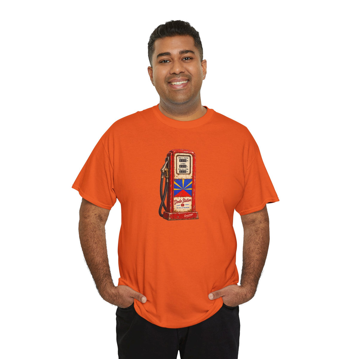 T-shirt Quocumque, "Station Essence", Île de La Réunion, Confort Coton, Elégant, Souvenir Unique, Cadeau, Unisexe, Esprit Voyageur, Créole, Bourbon