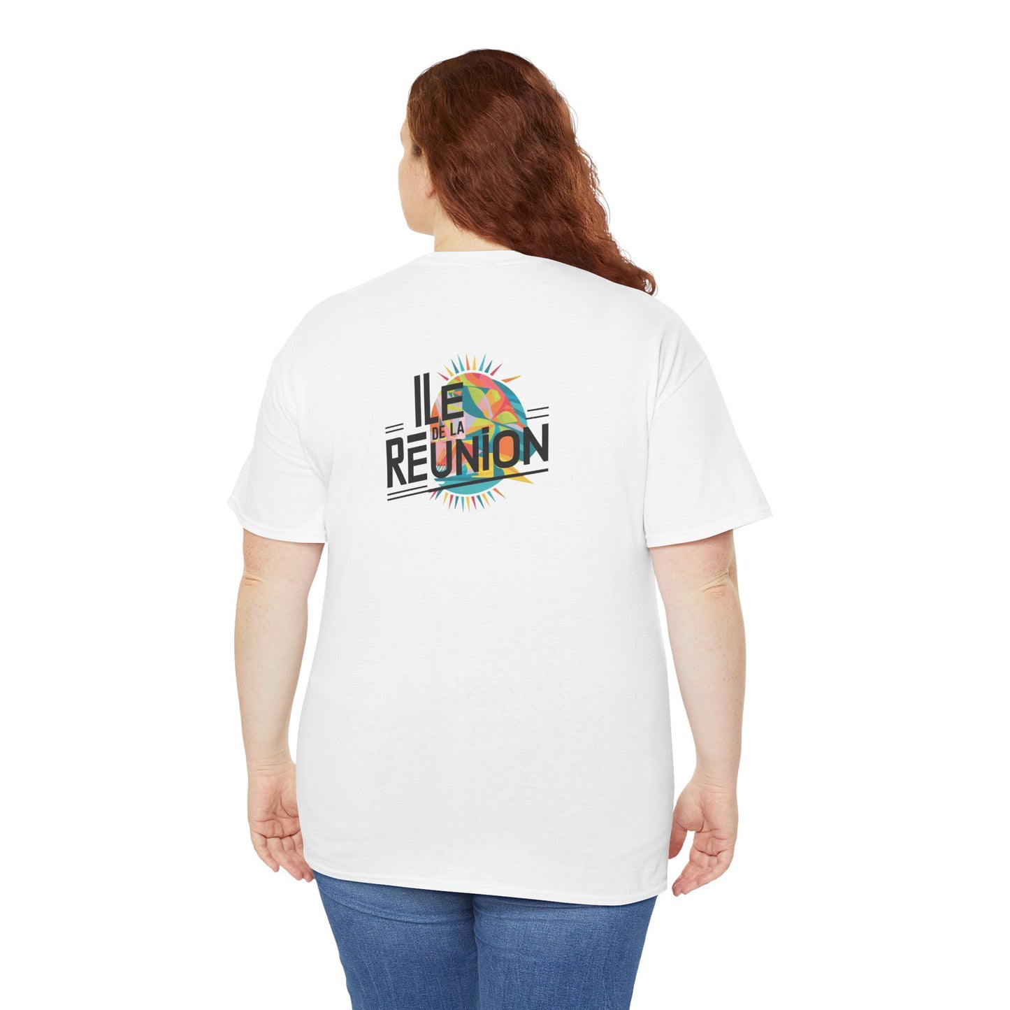 T-shirt "Île de La Réunion", Confort Coton, Sobre, Elégant, Souvenir Unique, Cadeau, Unisexe, Esprit Voyageur, Adulte