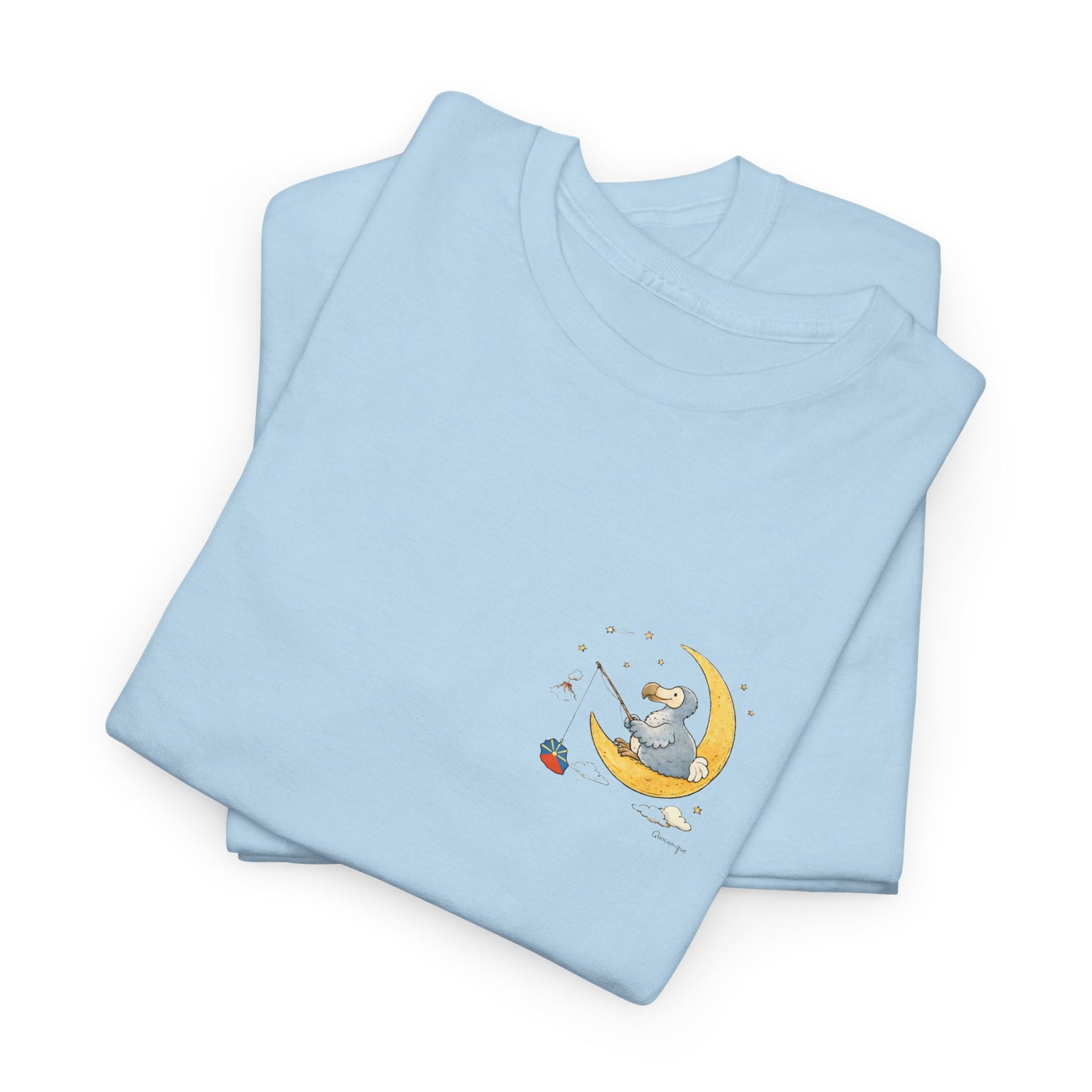T-shirt "Dodo Lune ", Île de La Réunion", Confort Coton, Sobre, Elégant, Souvenir Unique, Cadeau, Unisexe, Esprit Voyageur