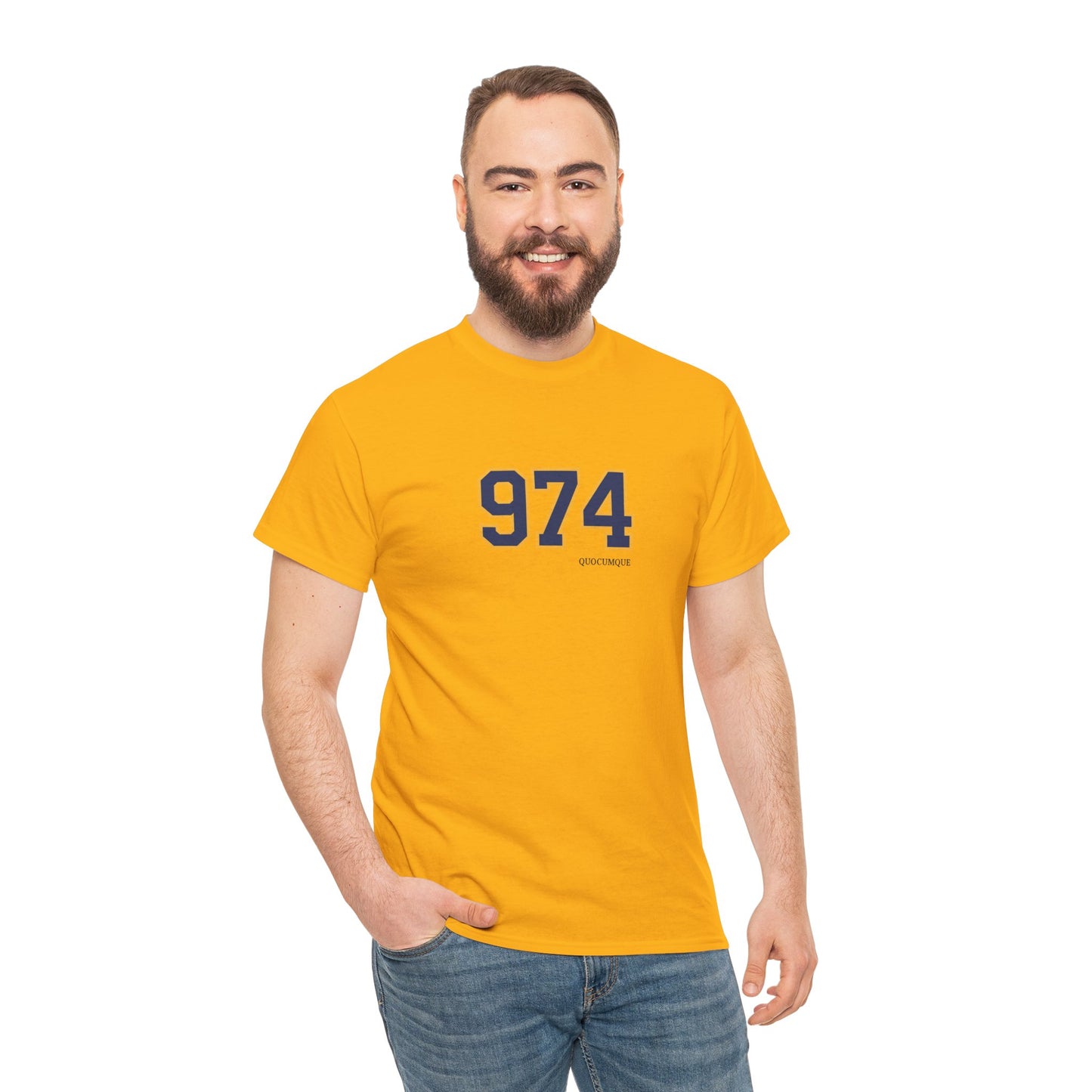 T-shirt " 974 ", Destination Île de La Réunion, Confort Coton, Sobre, Elégant, Souvenir Unique, Vêtement Adulte, Unisexe, Esprit Voyageur
