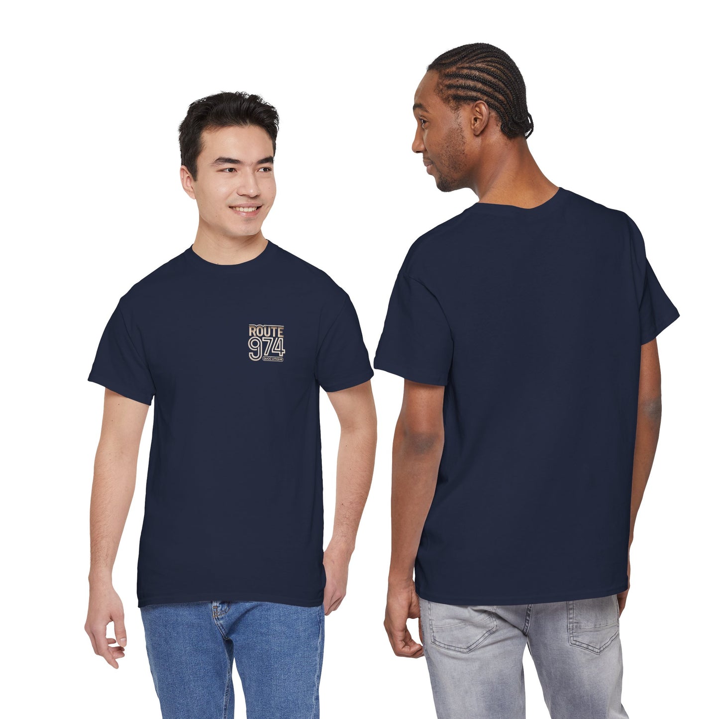 Copy of T-shirt "Route 974", Destination île de La Réunion, Confort Coton, Sobre, Elégant, Souvenir Unique, Cadeau, Unisexe, Esprit Voyageur