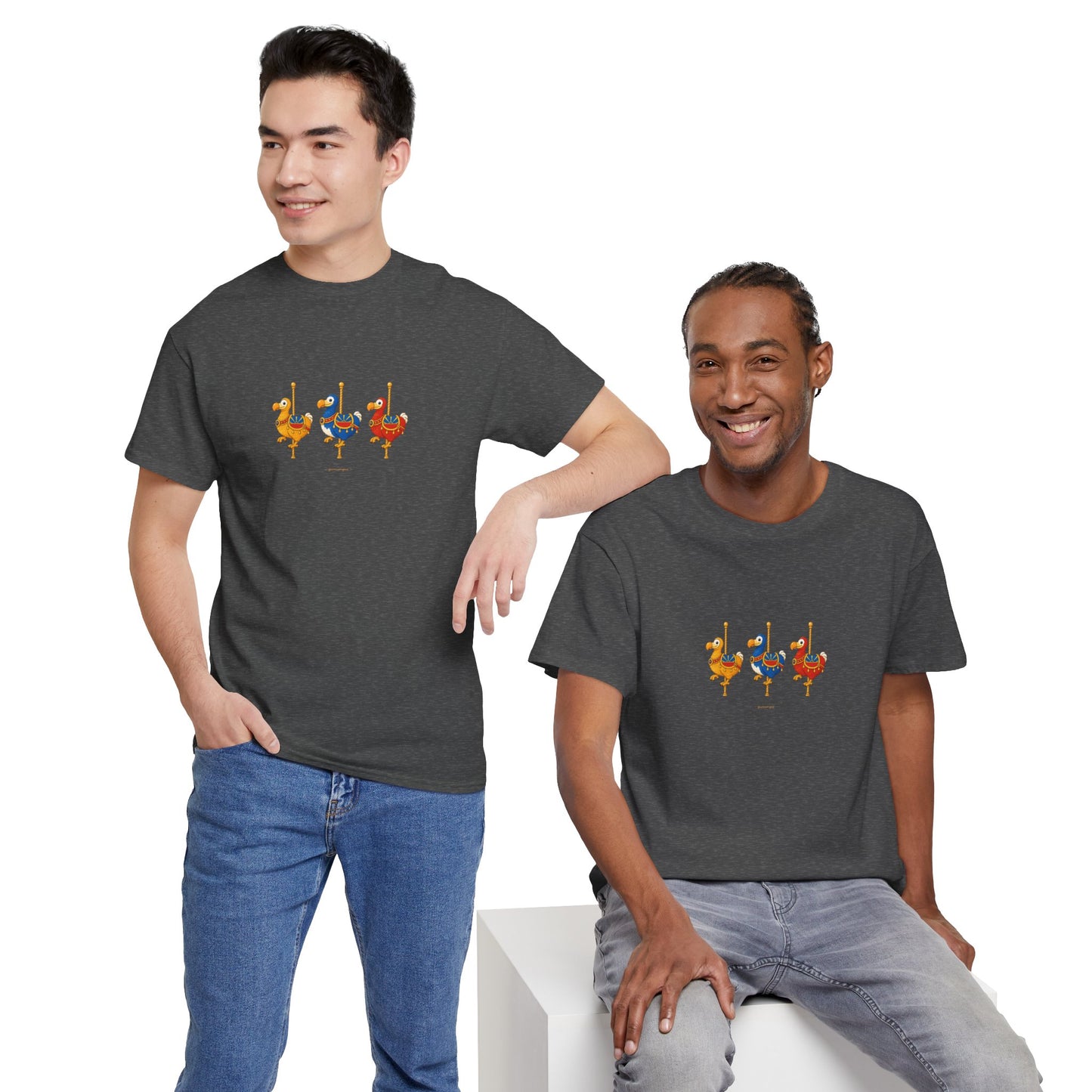 T-shirt Quocumque " Carrousel", Île de La Réunion, Confort Coton, Elégant, Souvenir Unique, Cadeau, Unisexe, Esprit Voyageur, Créole, Bourbon