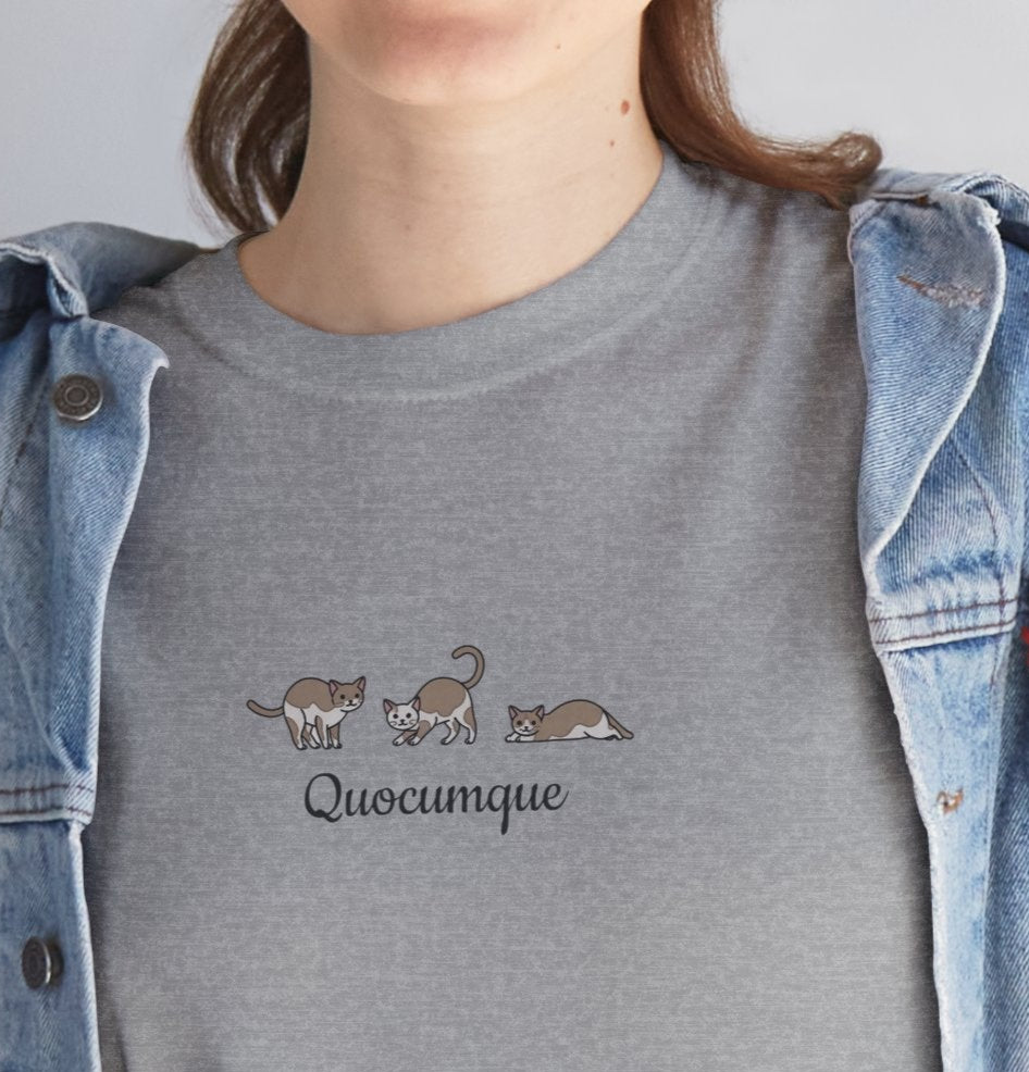 T-shirt Quocumque, Chat, Félin, Confort, Souvenir Unique, Cadeau, Unisexe, Délicatesse, Homme, Femme, Adulte, Animal domestique, Liberté