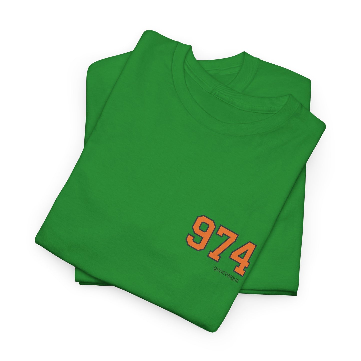 T-shirt " 974 ", Destination Île de La Réunion, Discret, Confort Coton, Sobre, Elégant, Souvenir Unique, Vêtement Adulte, Unisexe, Esprit Voyageur