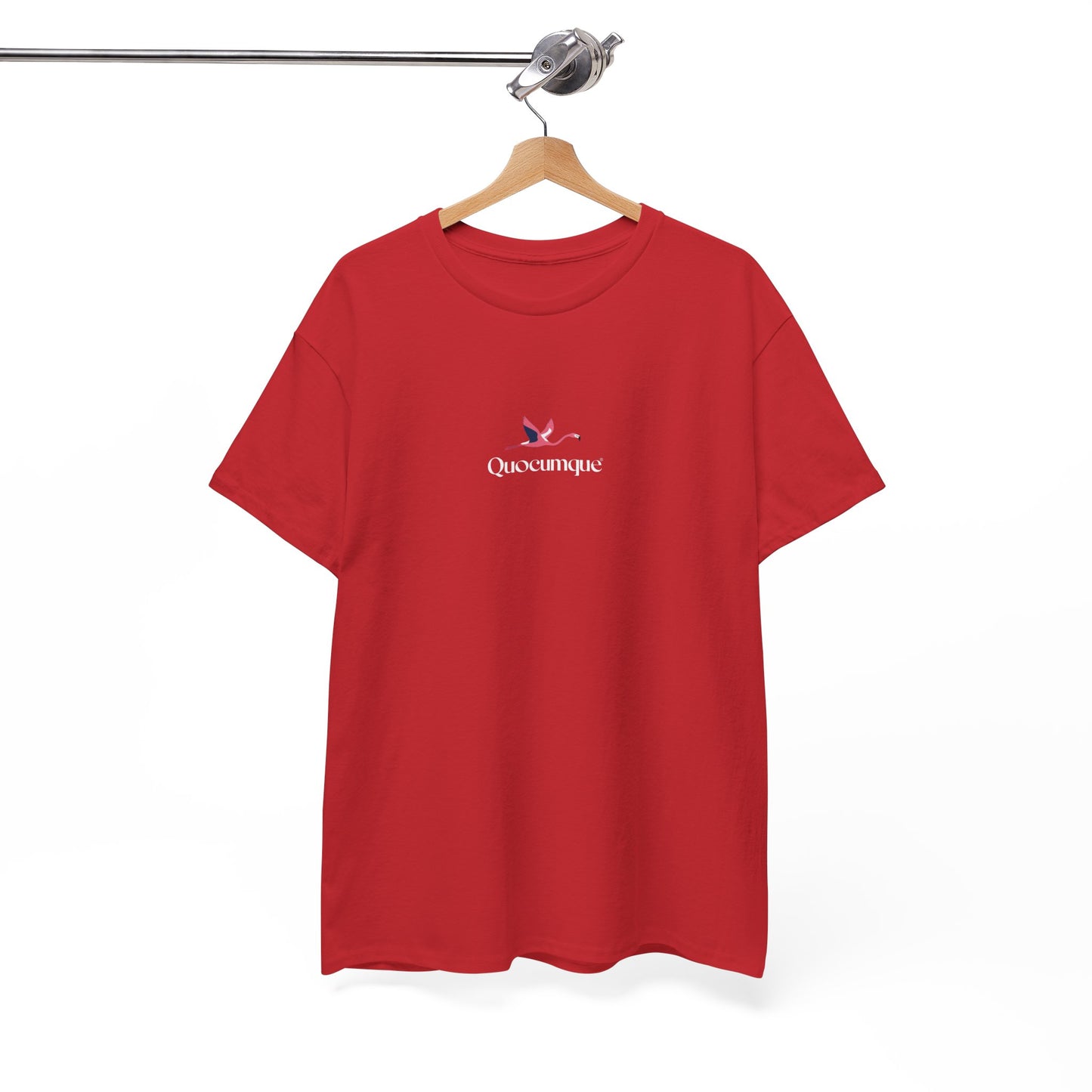 T-shirt Quocumque "Flamand Rose", Adulte, Confort Coton, Sobre, Elégant, Souvenir Unique, Cadeau, Unisexe, Classique, Rose éclatant, Femme