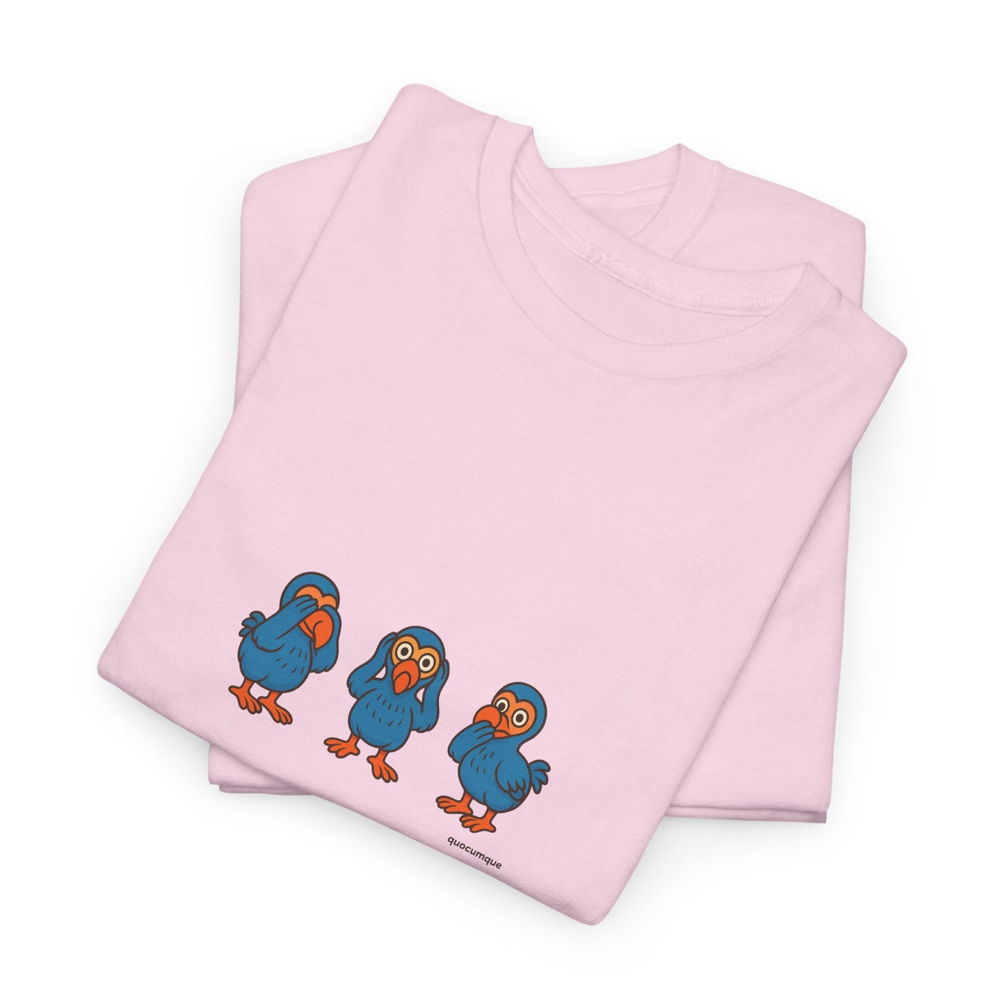 T-shirt Quocumque, "3 Dodos de la Sagesse", Confort, Souvenir Unique, Cadeau, Unisexe, Délicatesse, Homme, Femme, Adulte, Sportif, Liberté, Détente