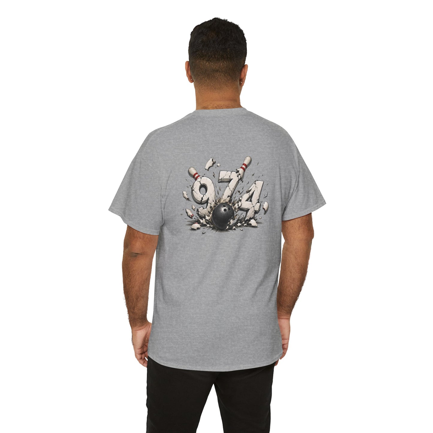 T-shirt " 974 Bowling", Destination Île de La Réunion, Confort Coton, Sobre, Elégant, Souvenir Unique, Vêtement Adulte, Unisexe, Esprit Voyageur