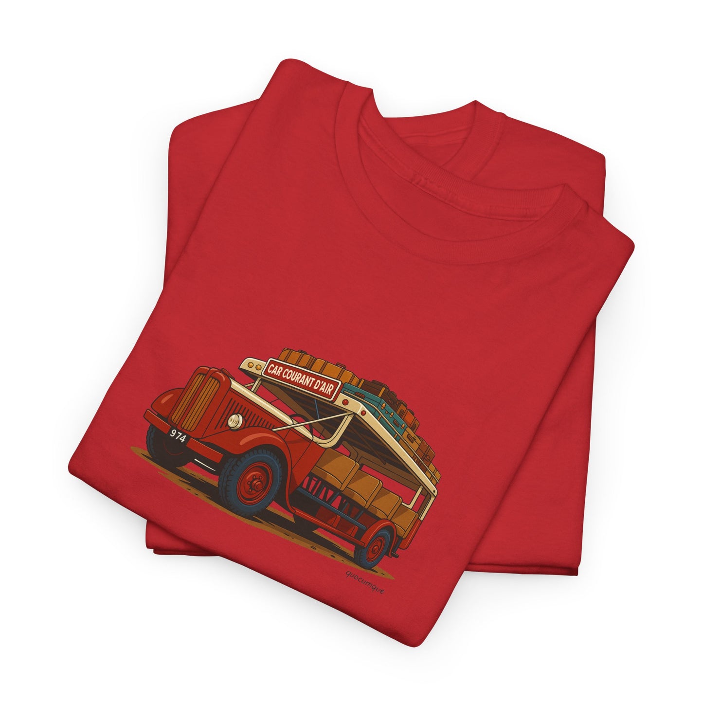 T-shirt "Car Courant d'Air, Exotisme, Destination Île de La Réunion, Confort Coton, Sobre, Elégant, Souvenir Unique, Cadeau, Unisexe, Esprit Voyageur